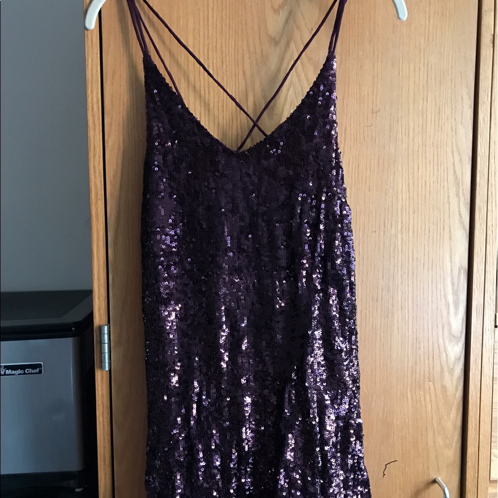 Free People Plum Sequin Mini Dress