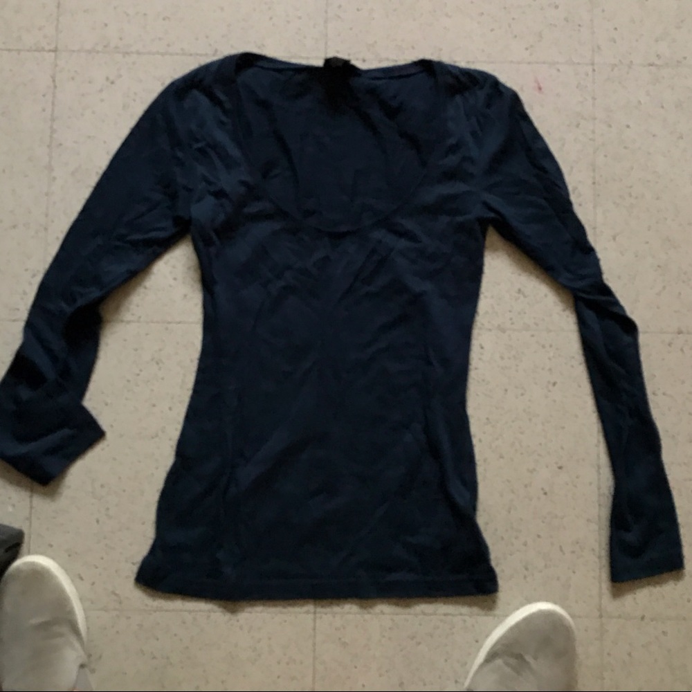 ASOS Navy Scoopneck Long Sleeve Tee