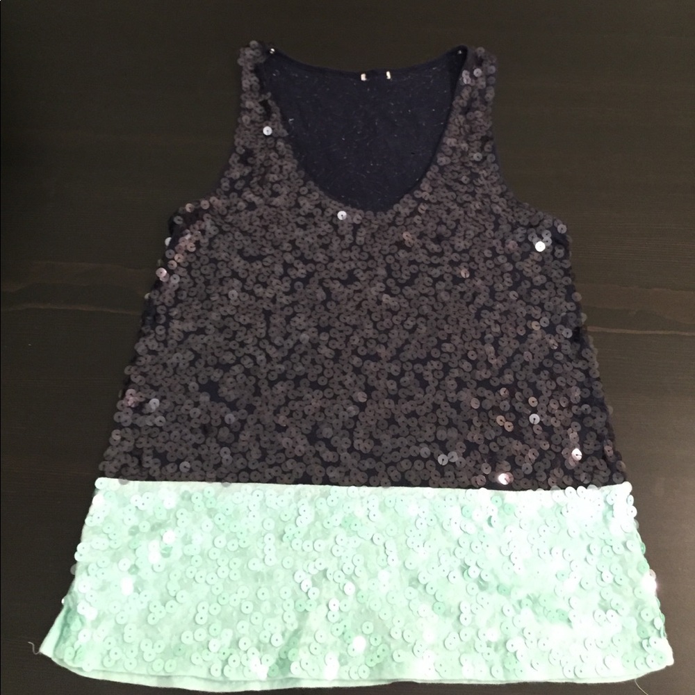 J. Crew sequins color block tank