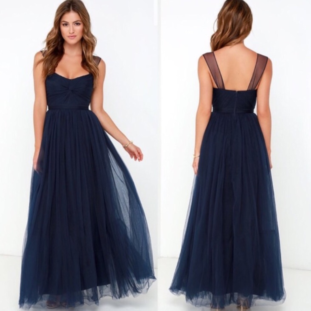 Navy Blue Tulle Dress