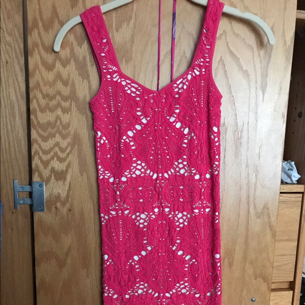 Free People Hot Pink Mini Bodycon