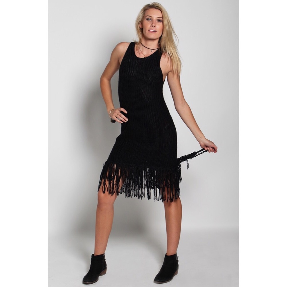 Urania Fringe Sweater Dress