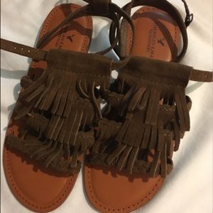 American eagle fringe sandals NEW