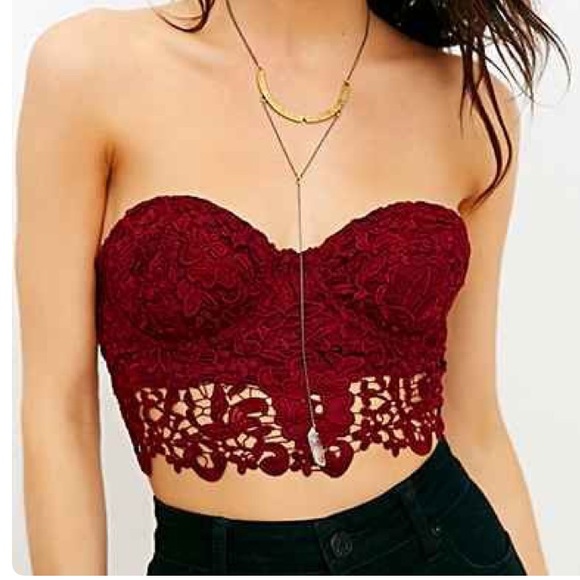 burgundy bustier top