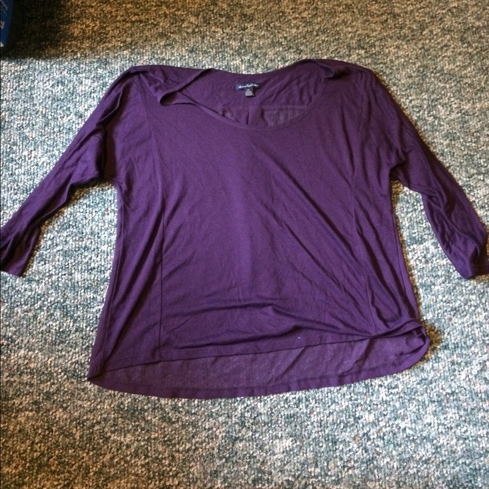 Large purple blouse.