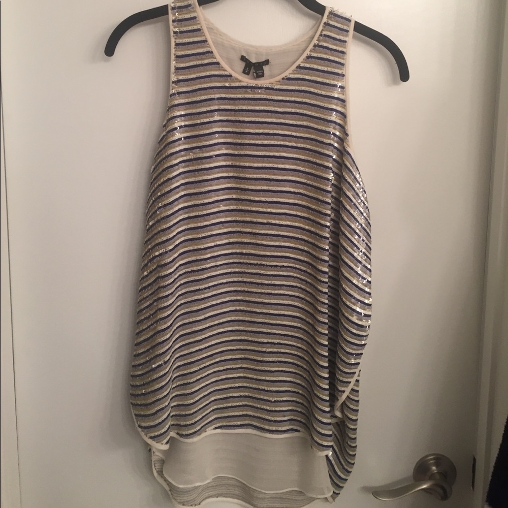Semra Sequin Striped Theory Top