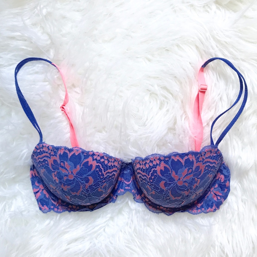 PINK Victoria's Secret Pushup Bra Lace Floral 34C