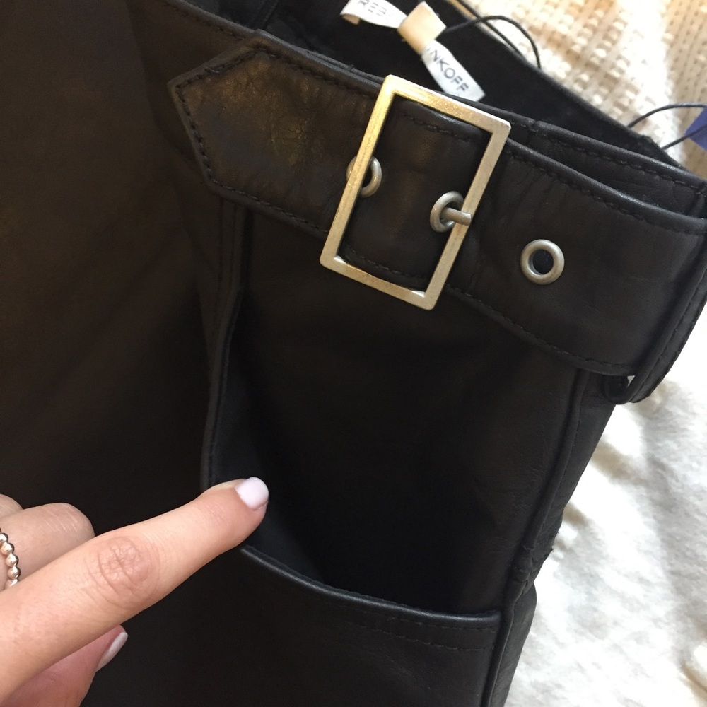 Rebecca Minkoff Black Leather Skirt - Picture 5 of 8