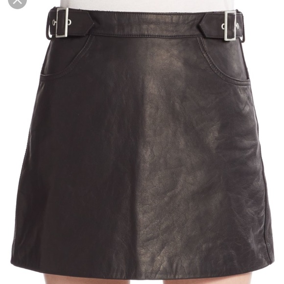 Rebecca Minkoff Black Leather Skirt - Picture 3 of 8