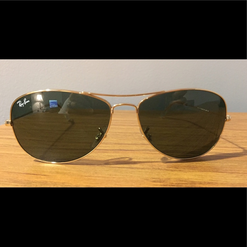 Authentic Ray-Ban Gold Aviator Cockpit Sunglasses