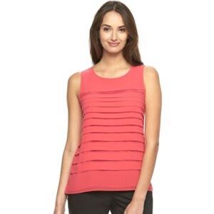 Dana buchmann pleated tank pink size XL