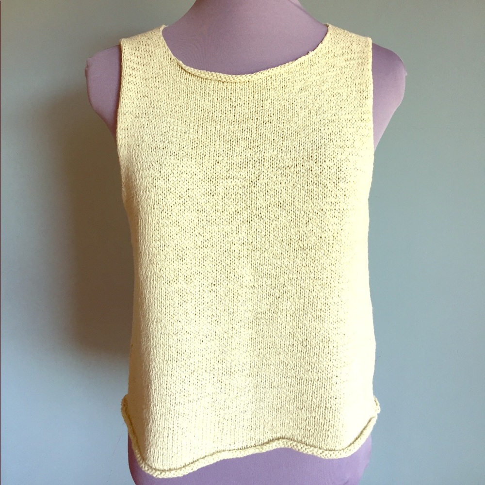 Eileen Fisher mint green woven tank Petite medium