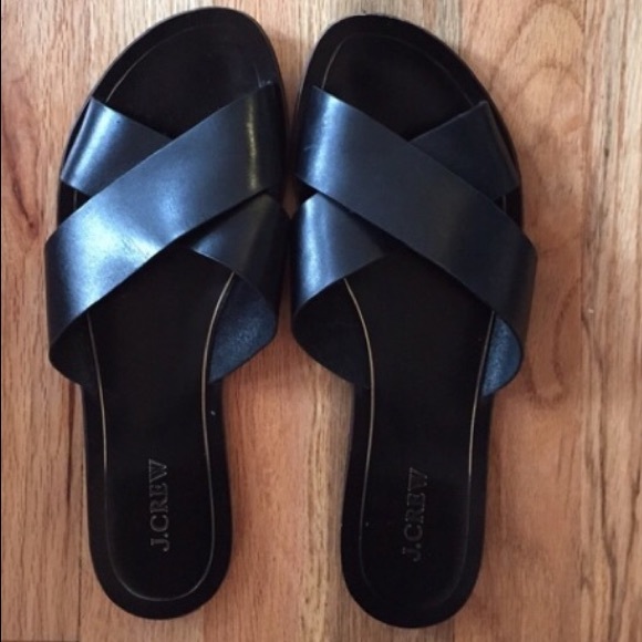 SOLD✨J.CREW BLACK CYPRUS SLIDE - Picture 2 of 4