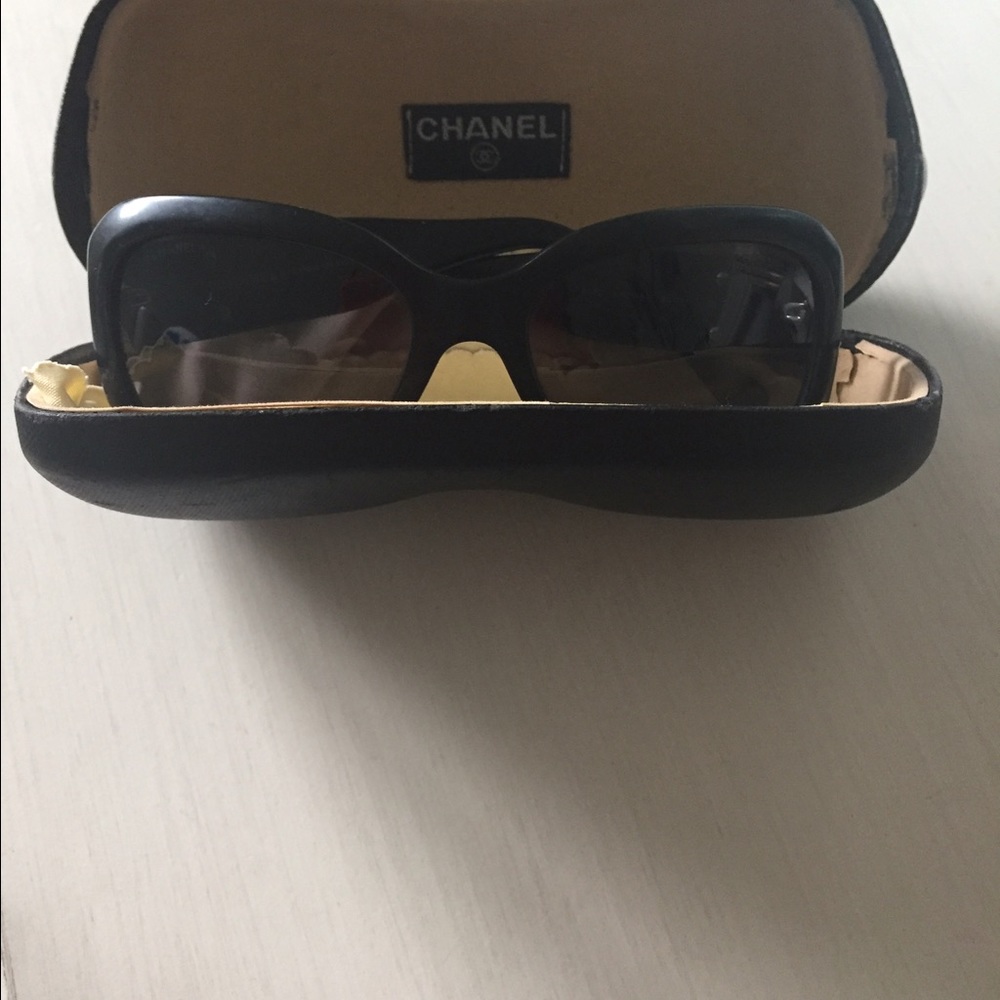 Classic pair of black Chanel sunglasses
