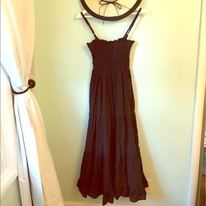 Black Floating Lotus Maxi Sun Dress
