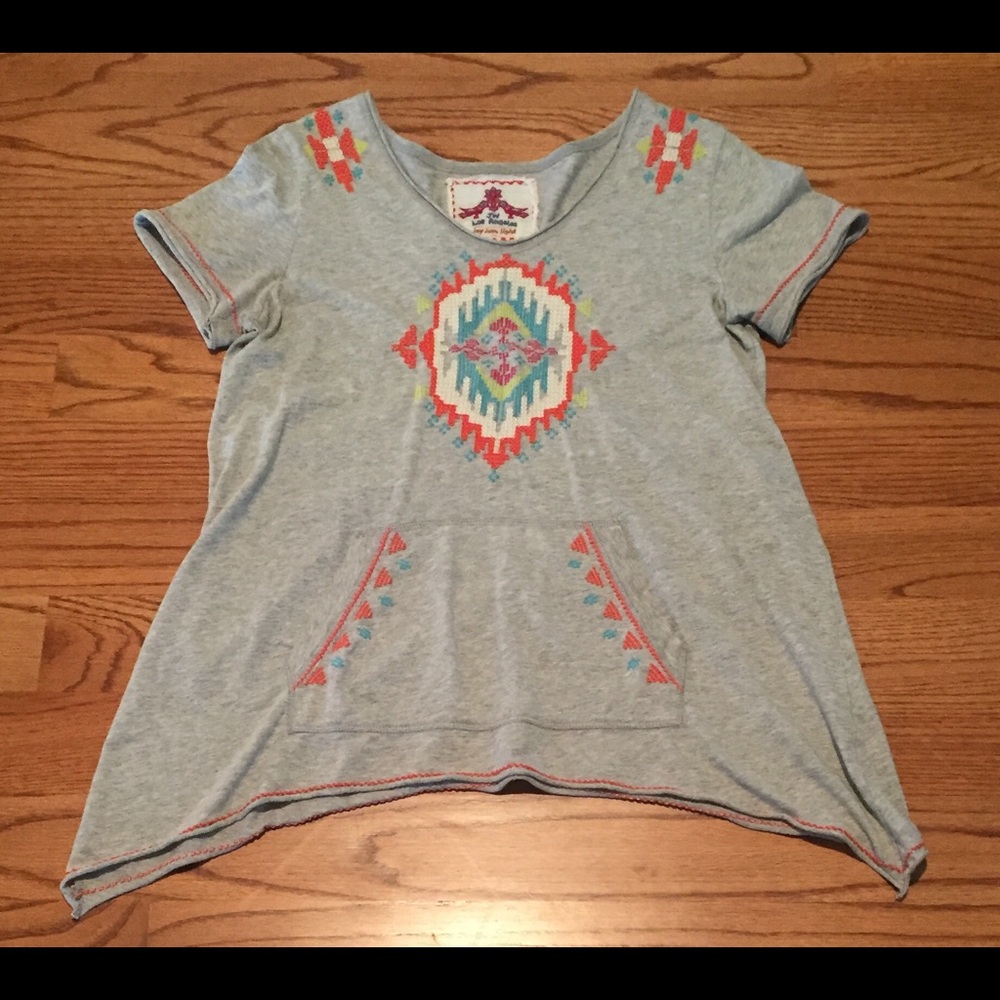 🎉 LAST DAY! Johnny Was gray embroidered Tunic top