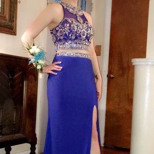 Blue prom dress with silver gems!