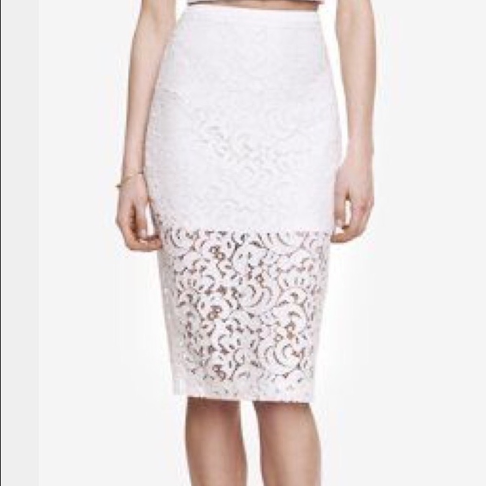 Express lace pencil skirt