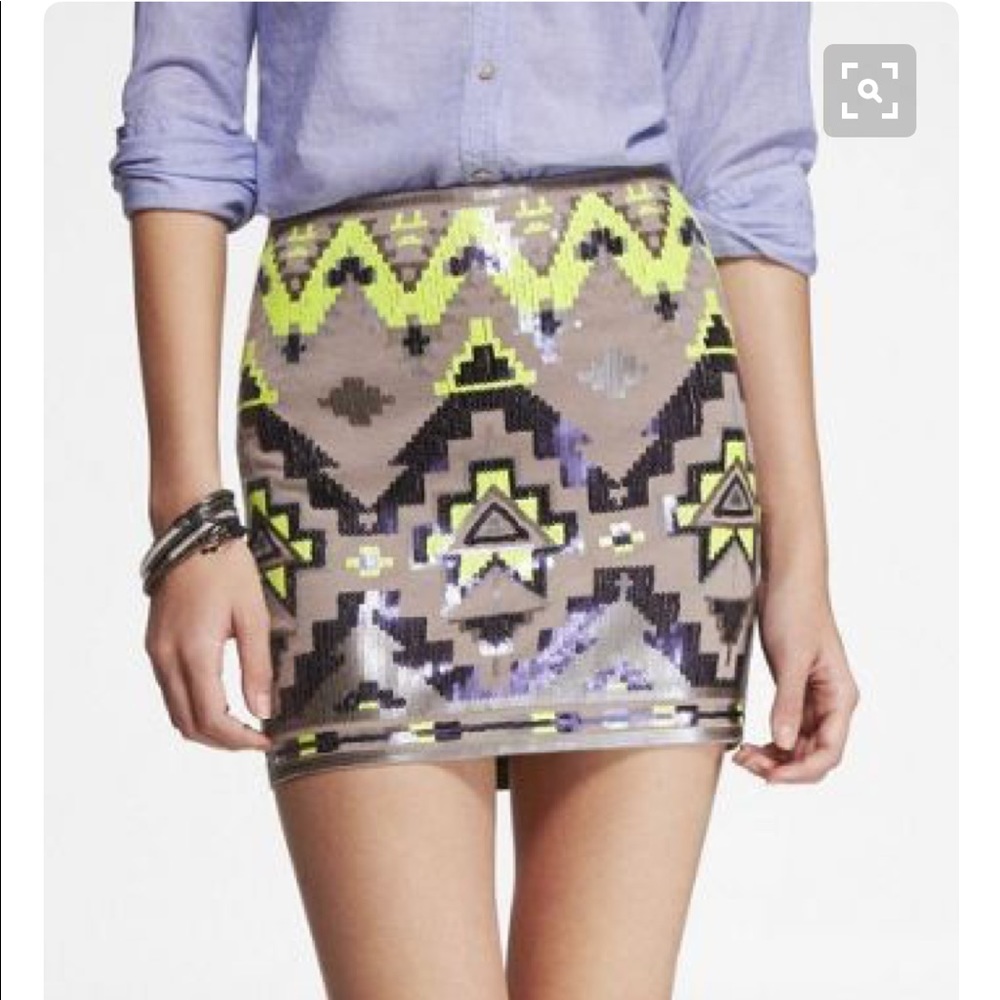 Aztec sequined mini skirt