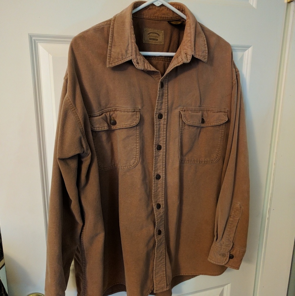 Mens tan button down St John's Bay top