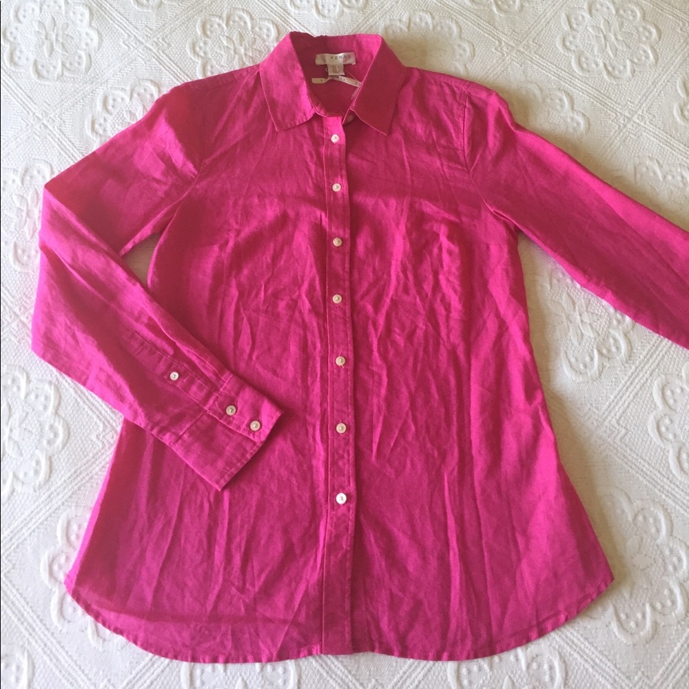 Kenar - Linen Blend Button Down Blouse