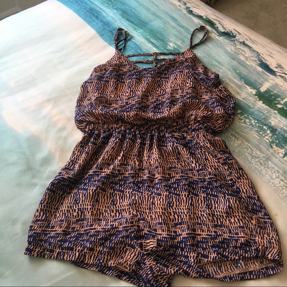 Beautiful tan and blue romper