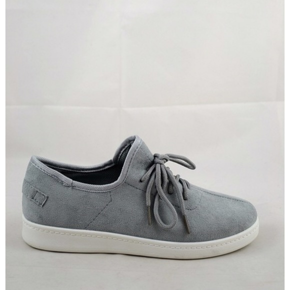 Gray Faux Suede Slip on Sneakers - Picture 3 of 3
