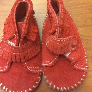 Minnetonka Red Moccasins Unisex Infant