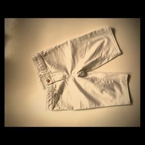 White denim Bermuda shorts