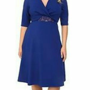 Kiyonna peek a boo dress in blue