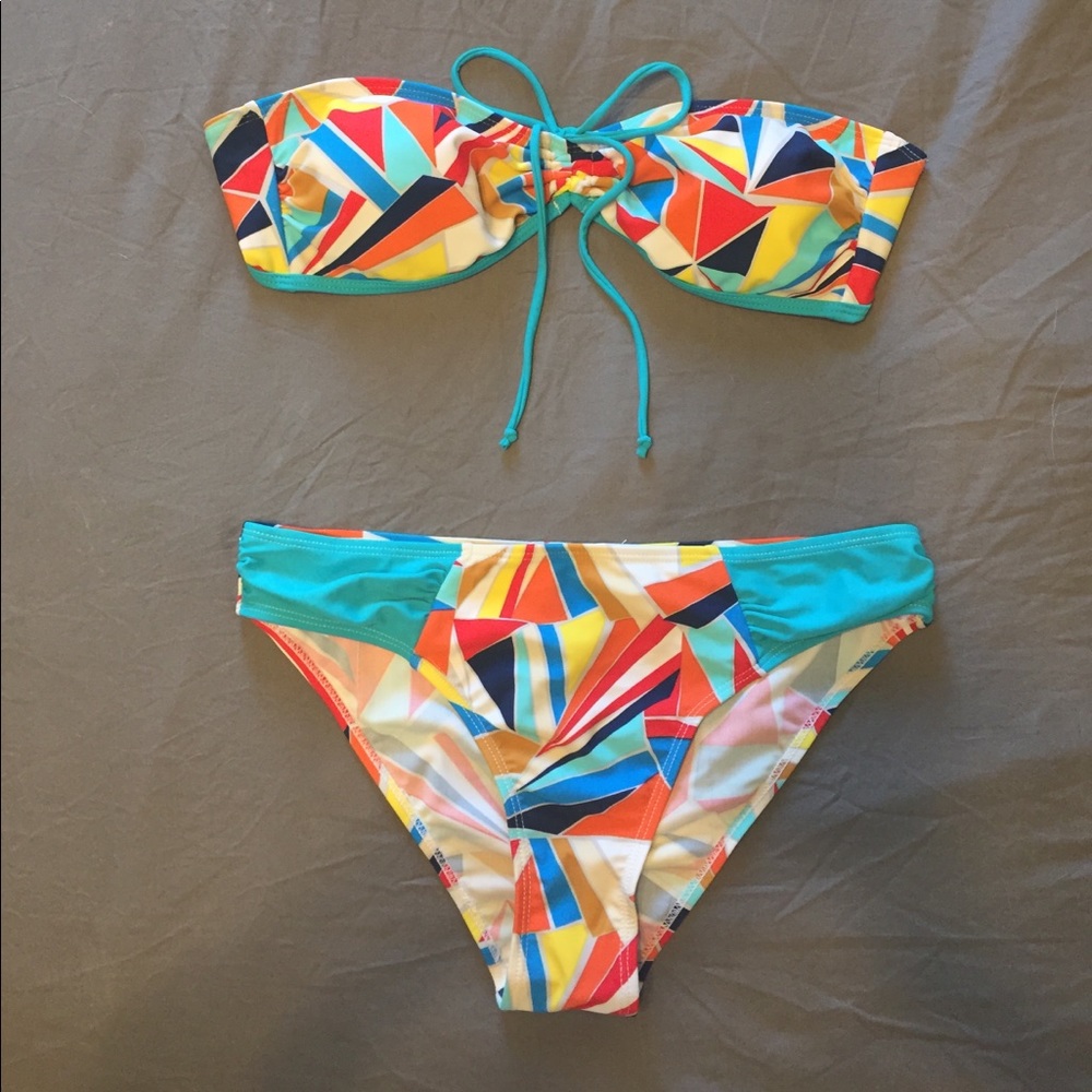 Levand Modcloth Abstract Print Bikini Swimsuit