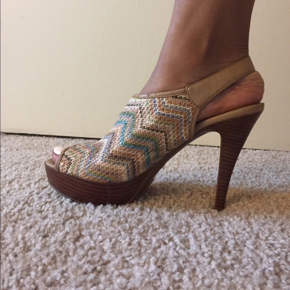 Nine West woven sling backs