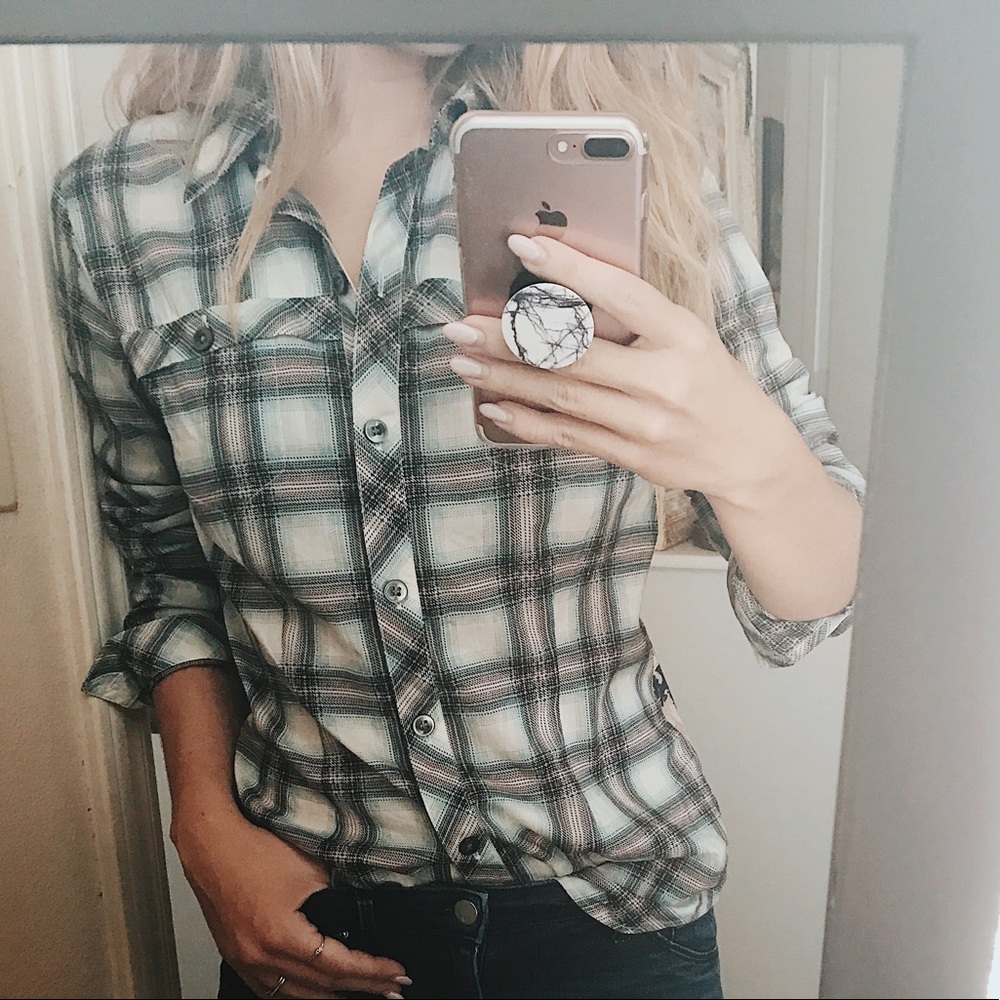 CAbi Floral Festival Shirt Blouse Button Down