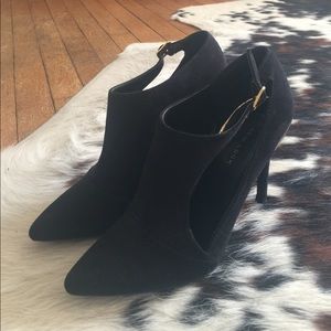 New Look Black Stiletto Heels Gold Detail Size 8