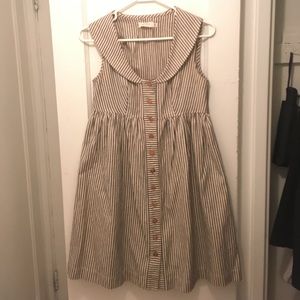 Striped button down tank dress