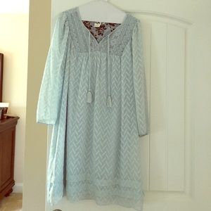 Anthropologie light blue, flowy shift dress