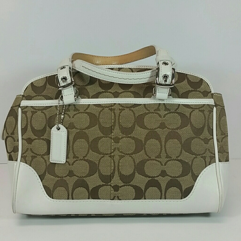 Coach Leather & Canvas Monogram Satchel