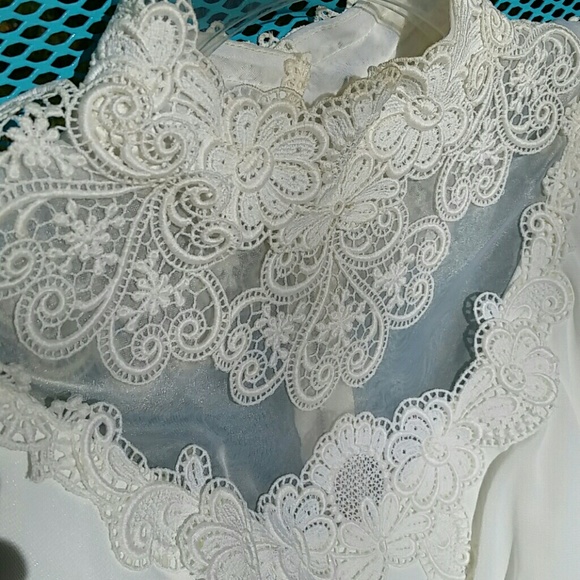 1970's NWT Lace Wedding Gown Vintage White - Picture 6 of 8