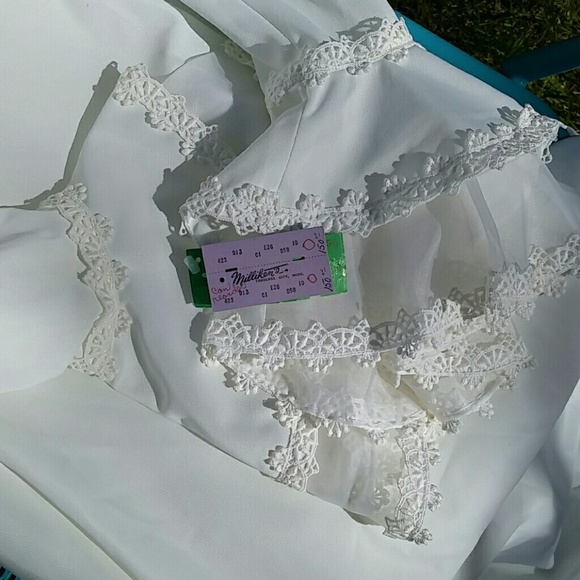 1970's NWT Lace Wedding Gown Vintage White - Picture 7 of 8