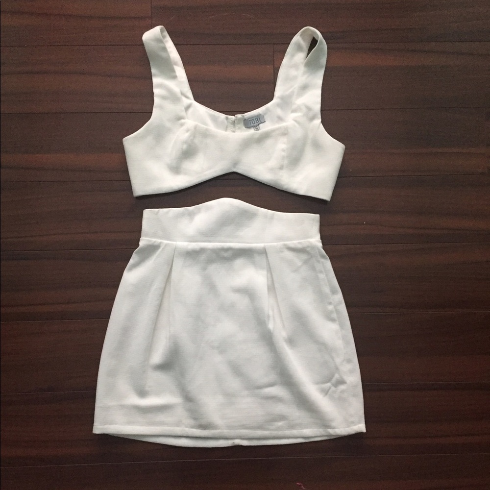 Tobi White Two Piece Dress