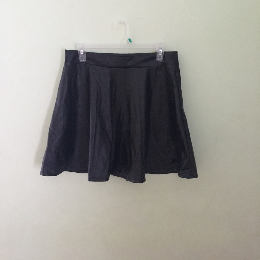 "leather" skater skirt