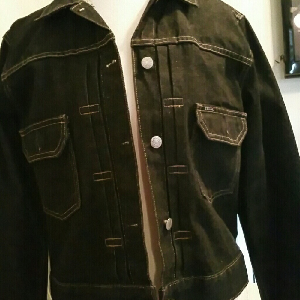 Vintage Guess Black Jean Jacket Gem