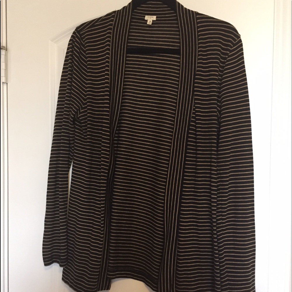 J. Crew Long Sleeved Cardigan in Black and Brown