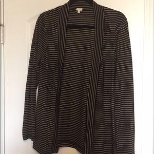 J. Crew Long Sleeved Cardigan in Black and Brown