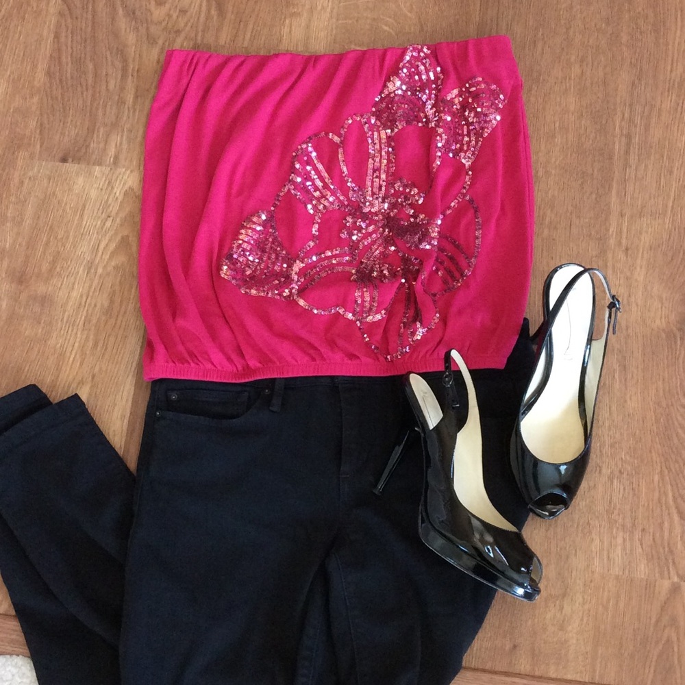 French Connection Hot Pink Tube Top