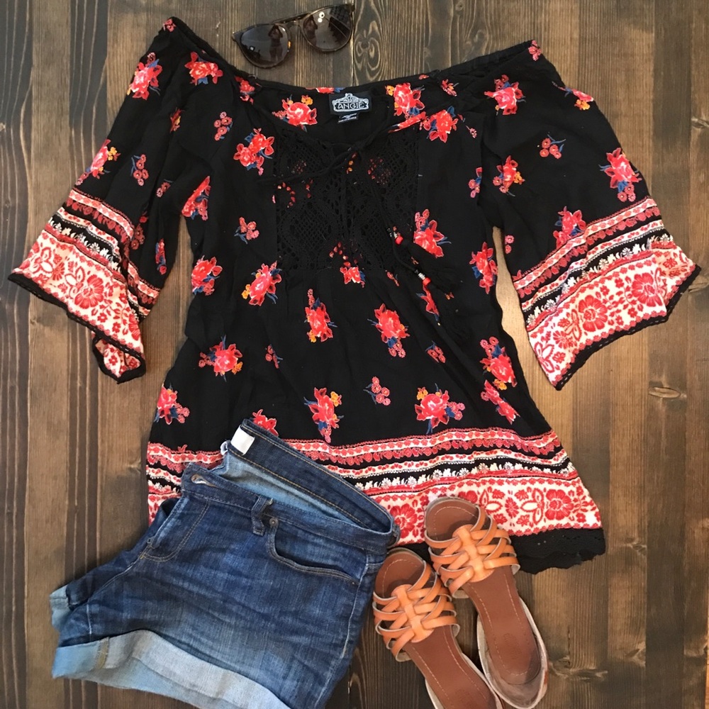 Angie off-the-shoulder floral top