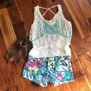 Old Navy Diva Multi Floral Cutb Off Shorts NWT