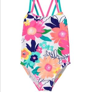 Gymboree Floral 1 Piece SwimSuits S(5-6)
