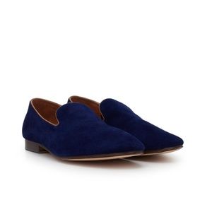 Sam Edelman Navy Suede Smoking Slippers