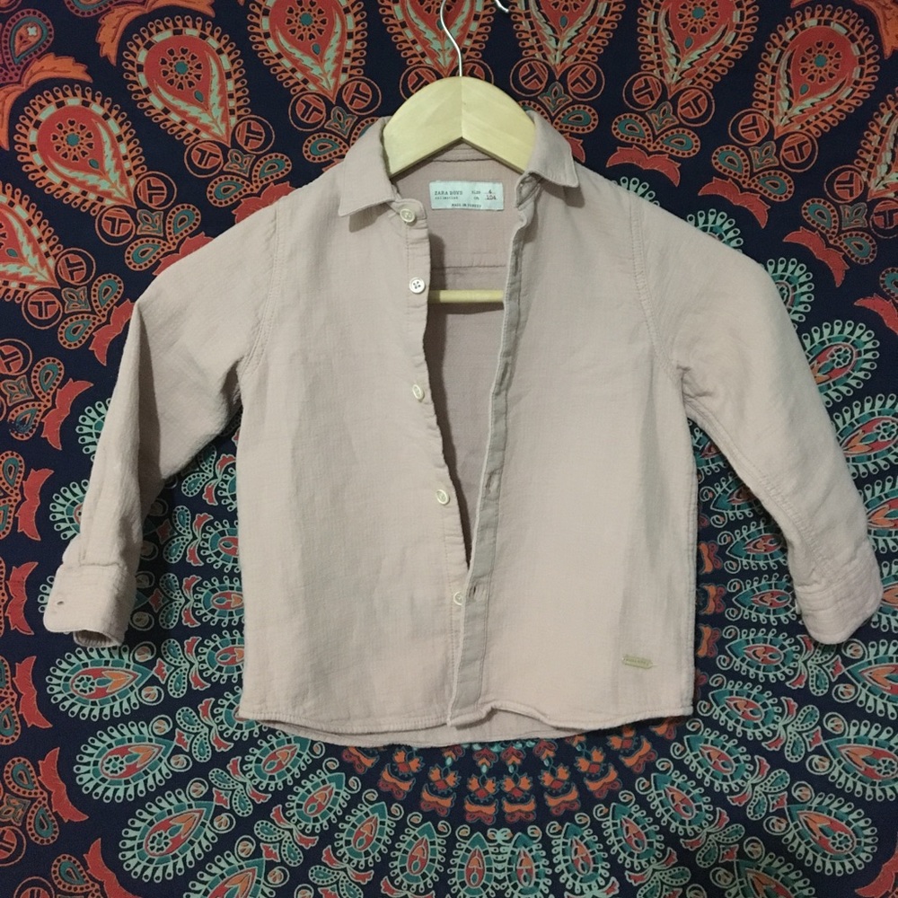 NWOT LITTLE BOYS ZARA BUTTON UP SHIRT